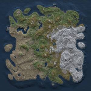 Thumbnail Rust Map: Procedural Map, Size: 4500, Seed: 1042503480, 15 Monuments