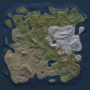 Thumbnail Rust Map: Procedural Map, Size: 4200, Seed: 527825877, 14 Monuments