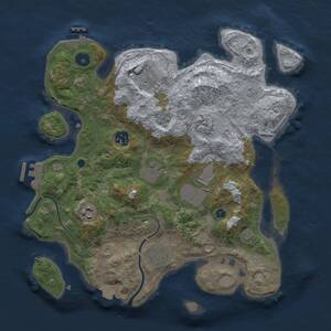 Thumbnail Rust Map: Procedural Map, Size: 3500, Seed: 1258169102, 14 Monuments