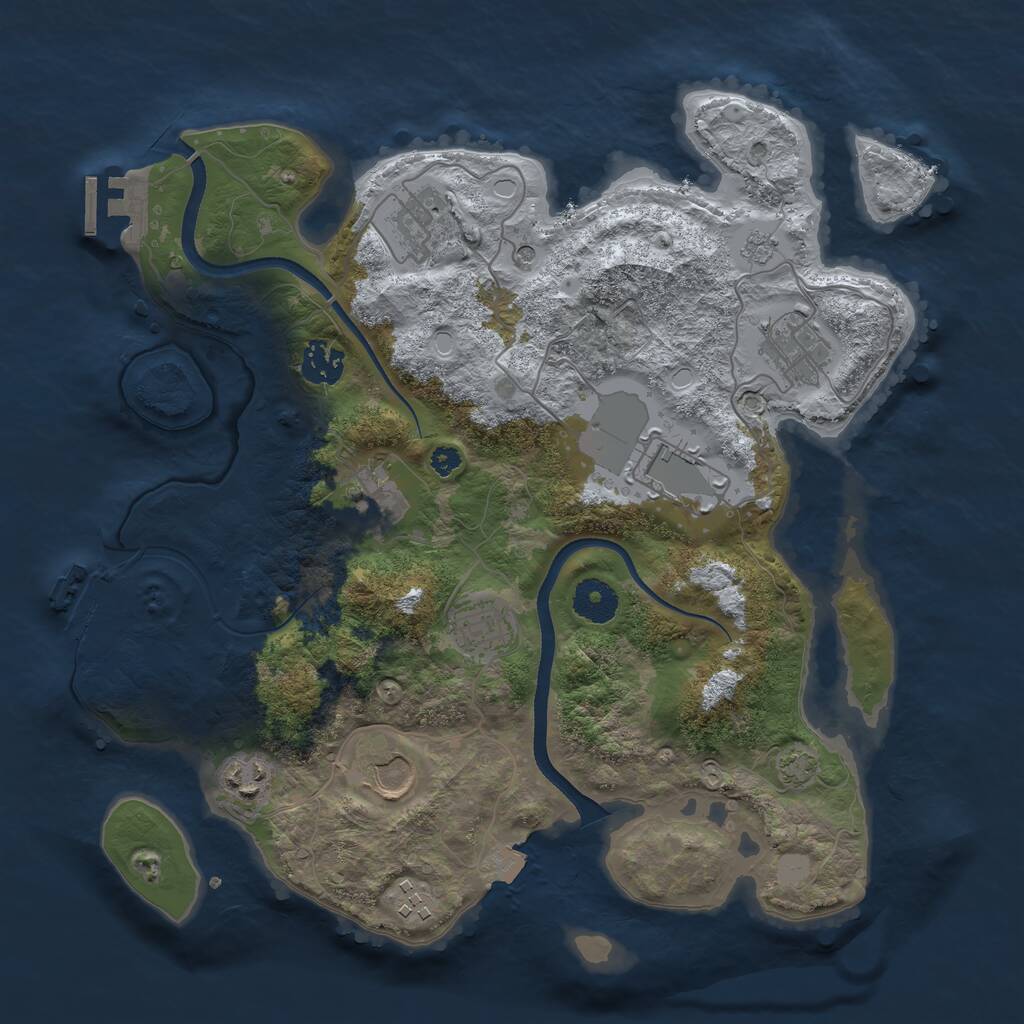 Rust Map: Procedural Map, Size: 3500, Seed: 1258169102, 15 Monuments