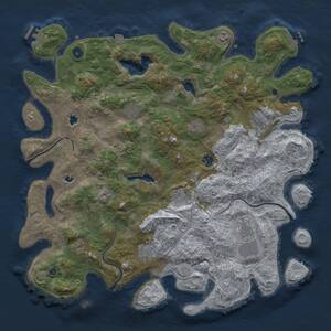 Thumbnail Rust Map: Procedural Map, Size: 4600, Seed: 1284208918, 16 Monuments