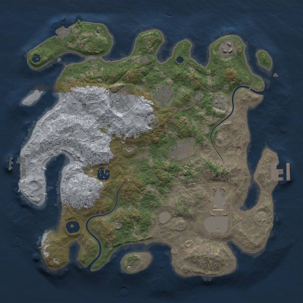 Rust Map: Procedural Map, Size: 3500, Seed: 13476, 13 Monuments