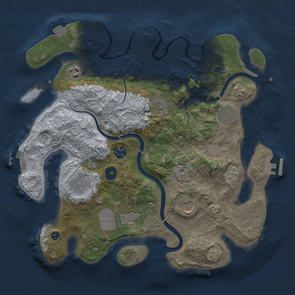 Rust Map: Procedural Map, Size: 3500, Seed: 13476, 13 Monuments