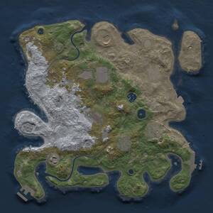 Thumbnail Rust Map: Procedural Map, Size: 3500, Seed: 611499510, 15 Monuments