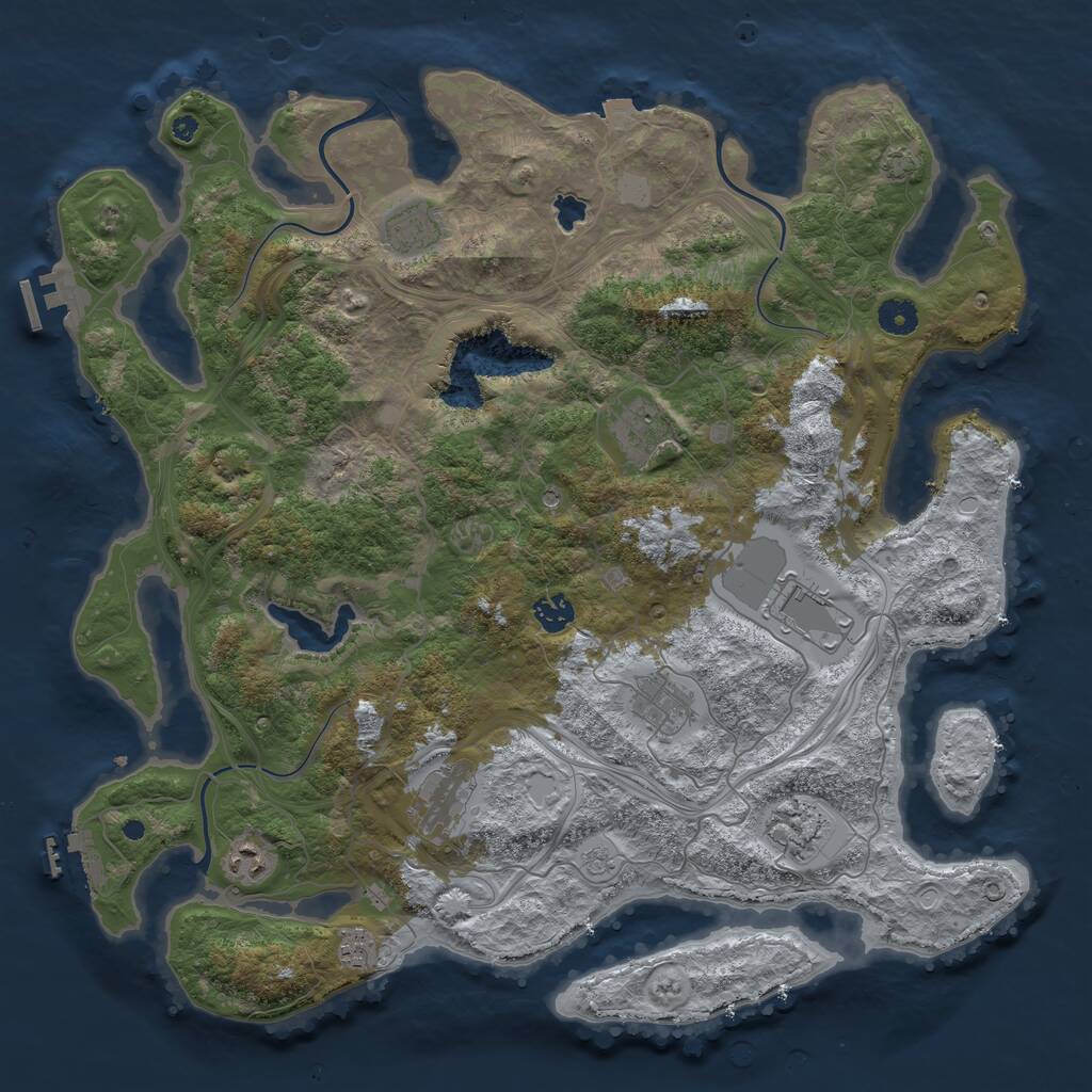 Rust Map: Procedural Map, Size: 4250, Seed: 1016510880, 15 Monuments