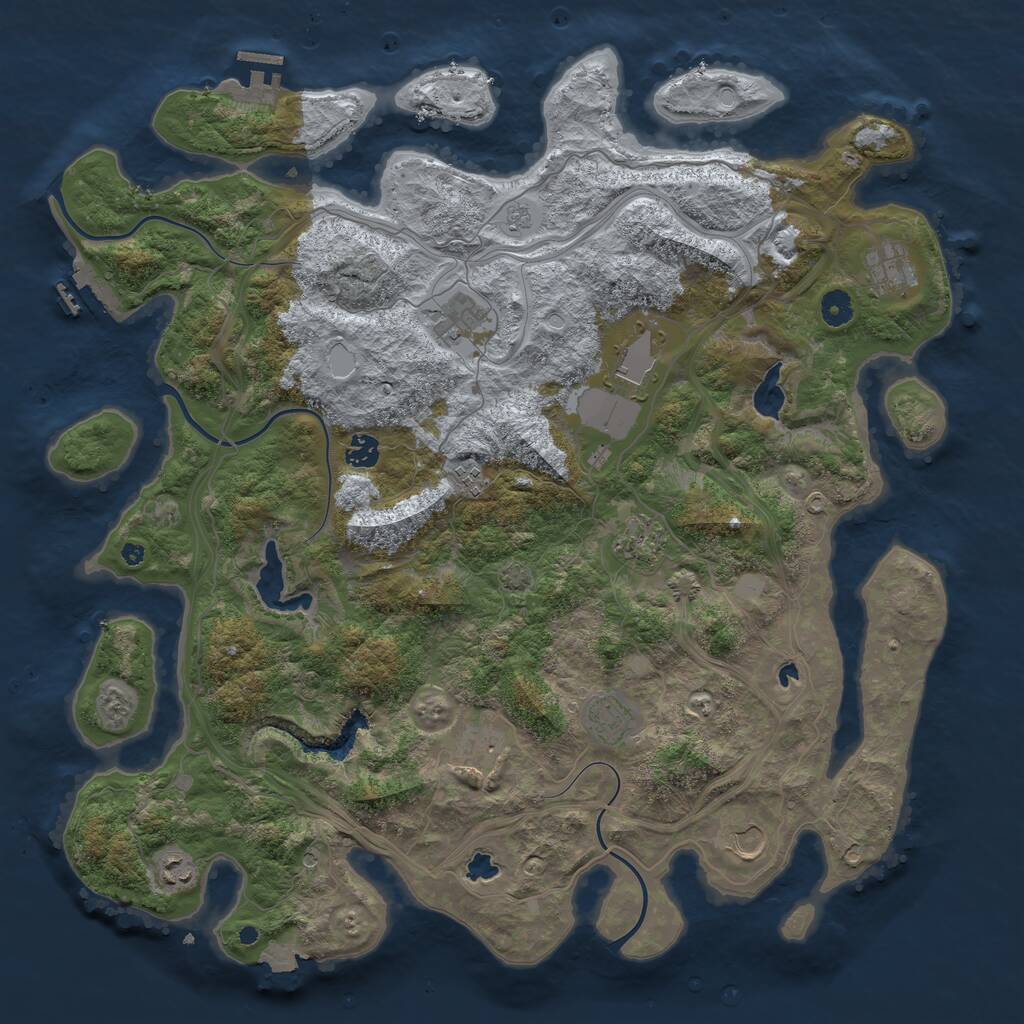 Rust Map: Procedural Map, Size: 4500, Seed: 99567, 16 Monuments