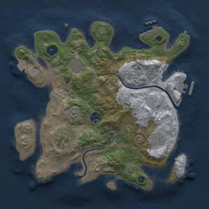 Thumbnail Rust Map: Procedural Map, Size: 3000, Seed: 8398, 11 Monuments