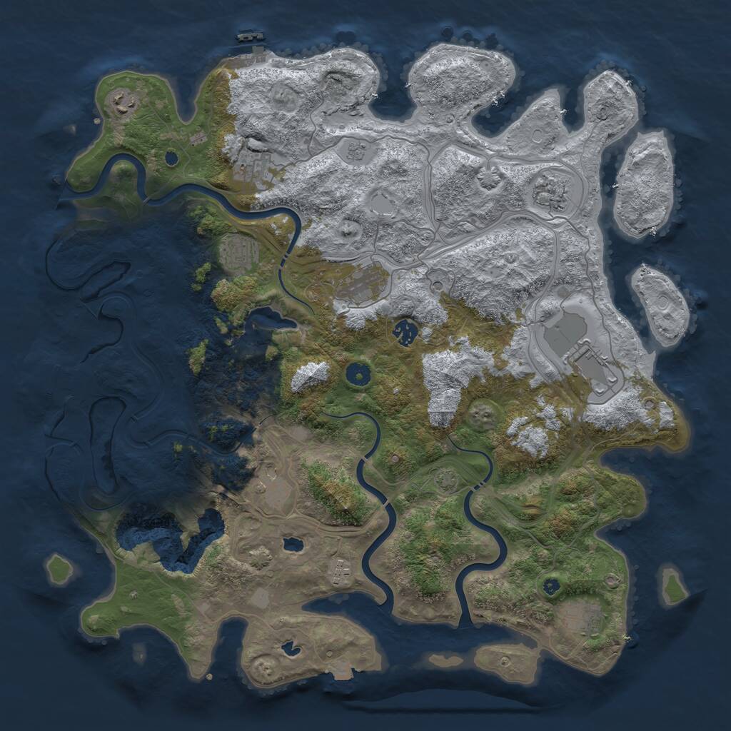 Rust Map: Procedural Map, Size: 4500, Seed: 56246, 18 Monuments