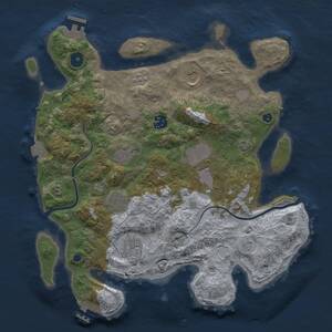 Thumbnail Rust Map: Procedural Map, Size: 3500, Seed: 756077257, 13 Monuments