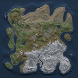 Thumbnail Rust Map: Procedural Map, Size: 3500, Seed: 849473500, 14 Monuments