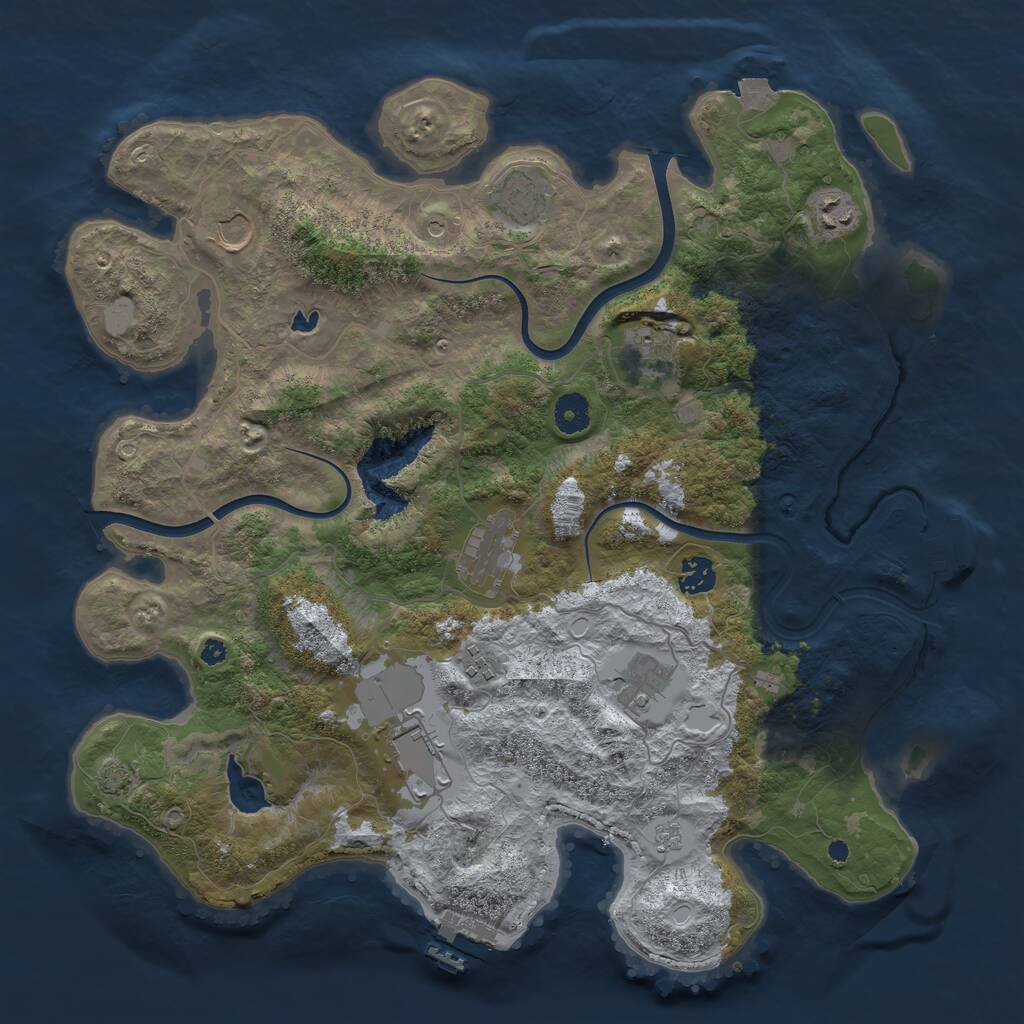 Rust Map: Procedural Map, Size: 4000, Seed: 1141950087, 15 Monuments