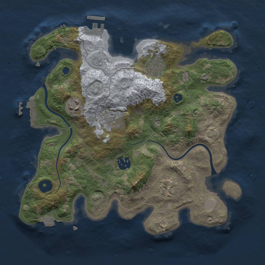 Rust Map: Procedural Map, Size: 3000, Seed: 4950387, 11 Monuments