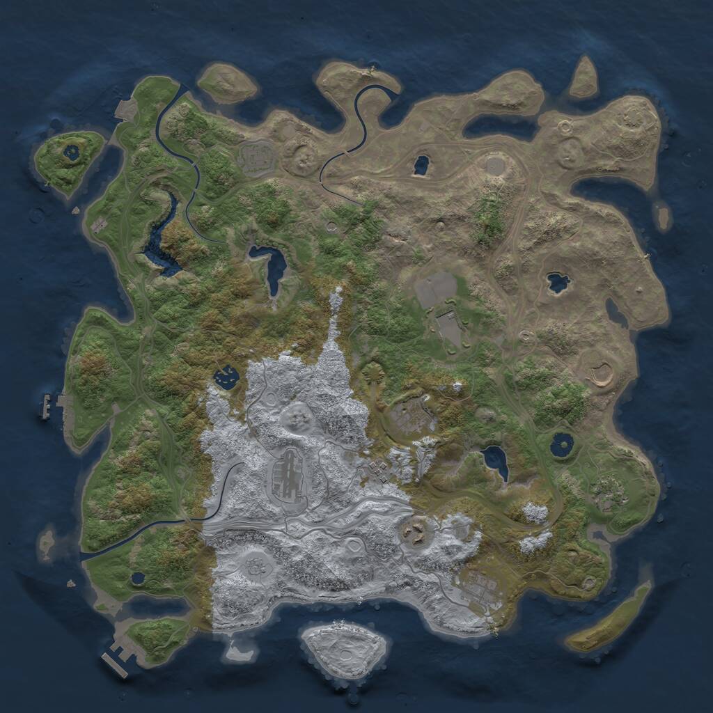 Rust Map: Procedural Map, Size: 4500, Seed: 574695949, 16 Monuments