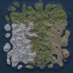 Thumbnail Rust Map: Procedural Map, Size: 5000, Seed: 1743347121, 15 Monuments