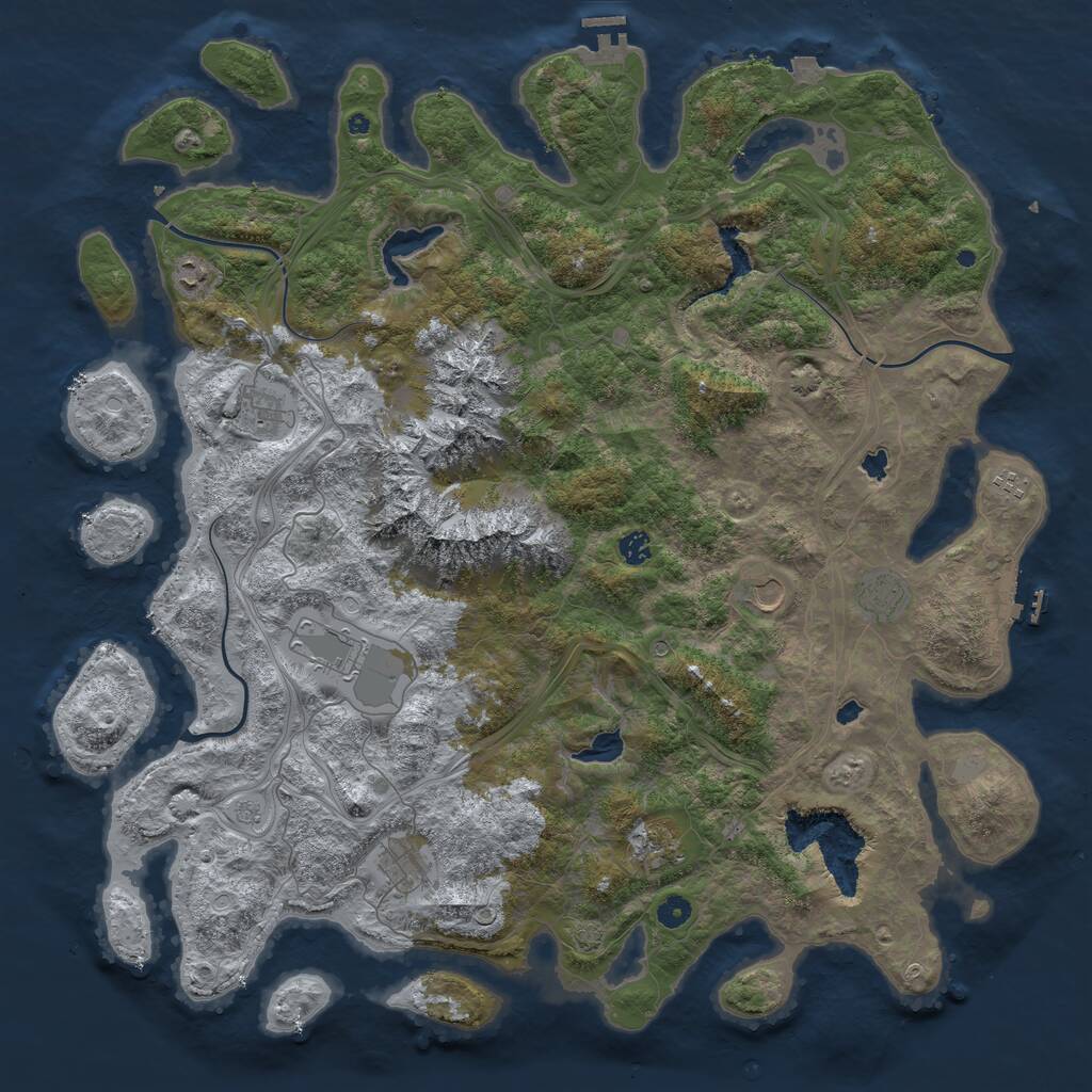 Rust Map: Procedural Map, Size: 5000, Seed: 1743347121, 15 Monuments