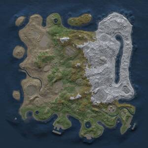 Thumbnail Rust Map: Procedural Map, Size: 3500, Seed: 94829835, 13 Monuments