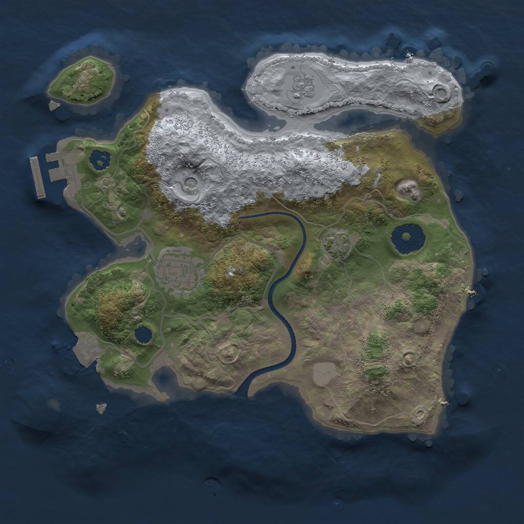 Rust Map: Procedural Map, Size: 2500, Seed: 4500, 6 Monuments