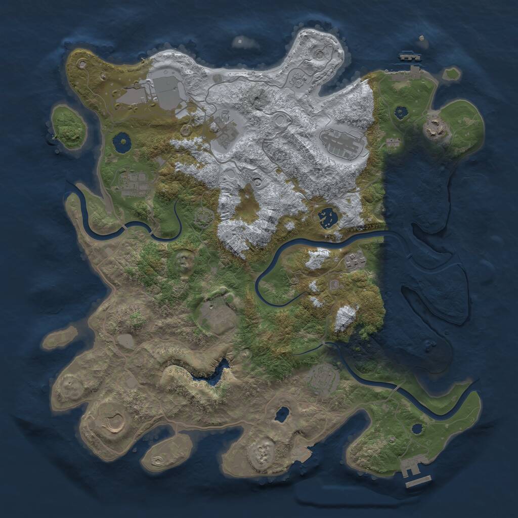 Rust Map: Procedural Map, Size: 4000, Seed: 1631284853, 18 Monuments