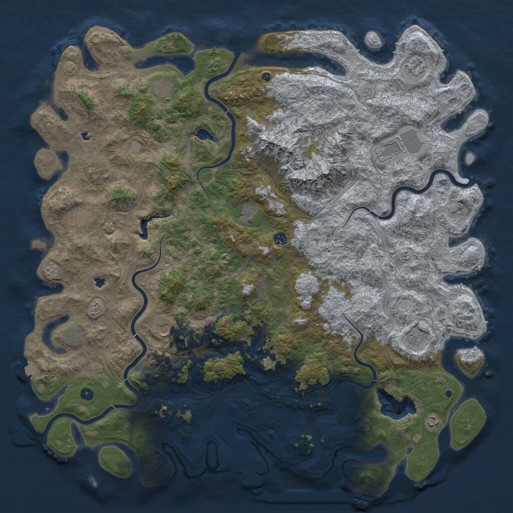 Rust Map: Procedural Map, Size: 6000, Seed: 978142, 17 Monuments