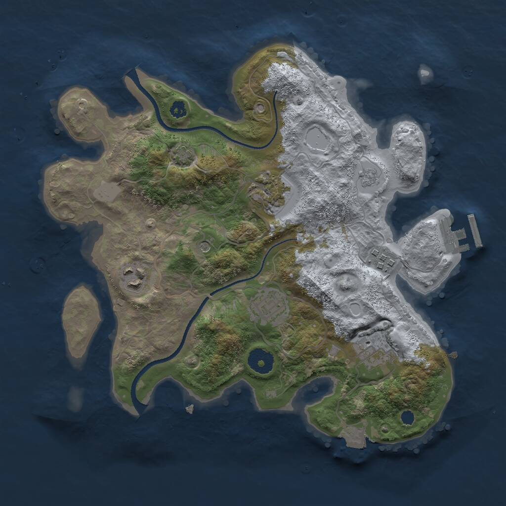 Rust Map: Procedural Map, Size: 3000, Seed: 111112, 10 Monuments