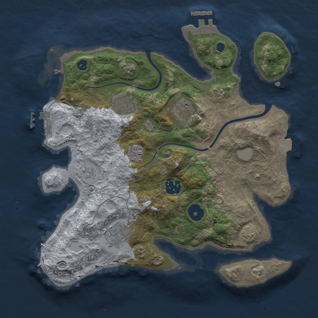 Rust Map: Procedural Map, Size: 3000, Seed: 199032264, 10 Monuments