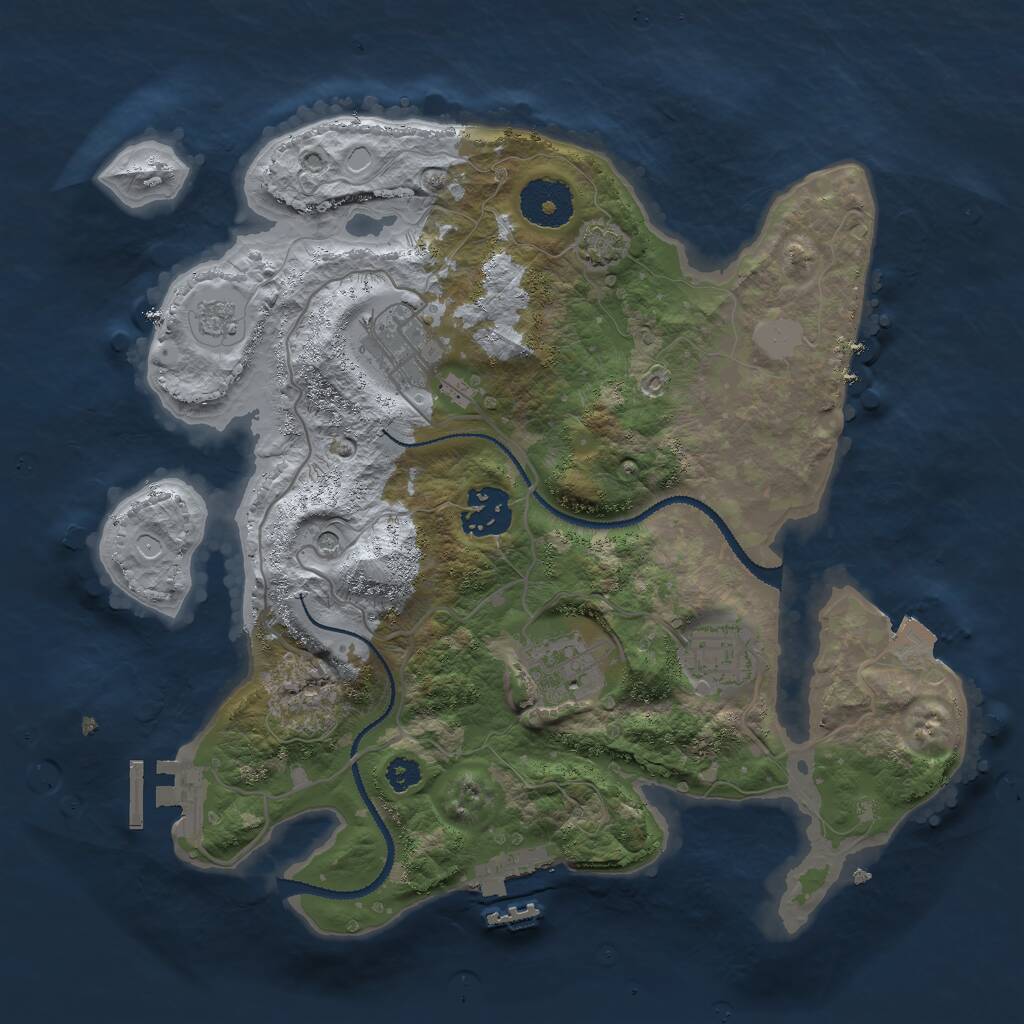 Rust Map: Procedural Map, Size: 3000, Seed: 1014007321, 10 Monuments