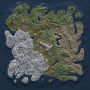 Thumbnail Rust Map: Procedural Map, Size: 4500, Seed: 13262, 17 Monuments