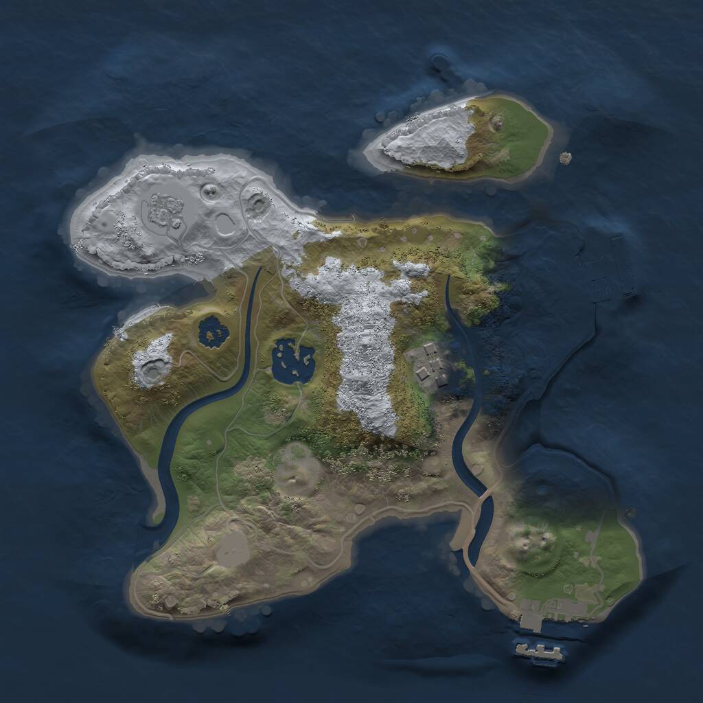 Rust Map: Procedural Map, Size: 2300, Seed: 999645886, 6 Monuments