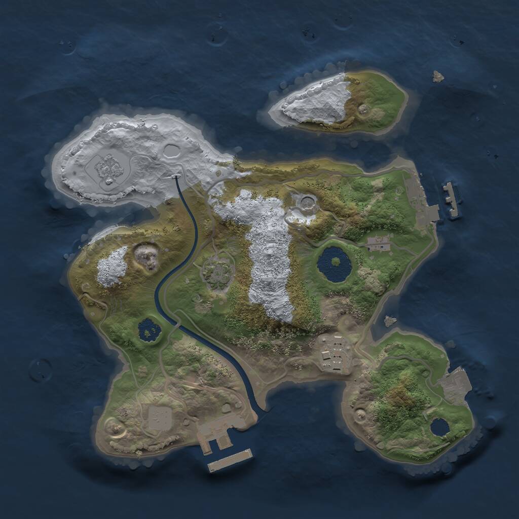 Rust Map: Procedural Map, Size: 2300, Seed: 999645886, 7 Monuments