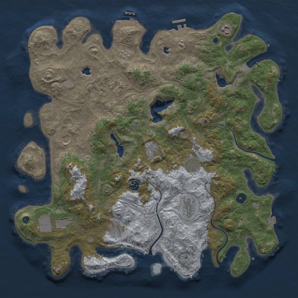 Rust Map: Procedural Map, Size: 4500, Seed: 1921993122, 16 Monuments