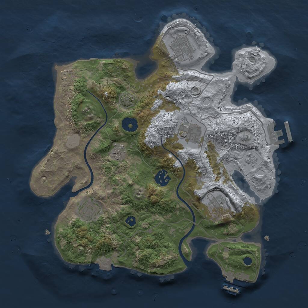 Rust Map: Procedural Map, Size: 3000, Seed: 19776, 11 Monuments