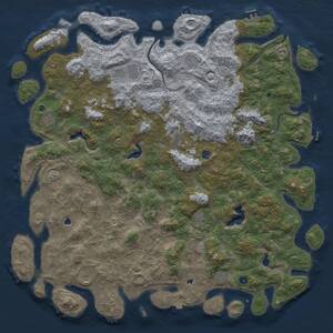 Thumbnail Rust Map: Procedural Map, Size: 6000, Seed: 329374979, 17 Monuments