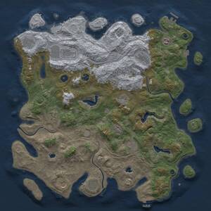 Thumbnail Rust Map: Procedural Map, Size: 4500, Seed: 1558923116, 17 Monuments