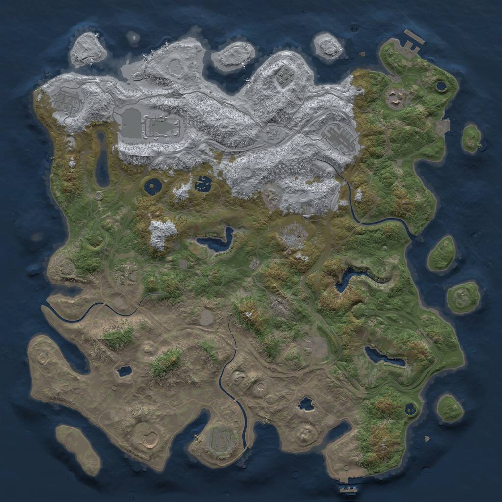 Rust Map: Procedural Map, Size: 4500, Seed: 1558923116, 17 Monuments