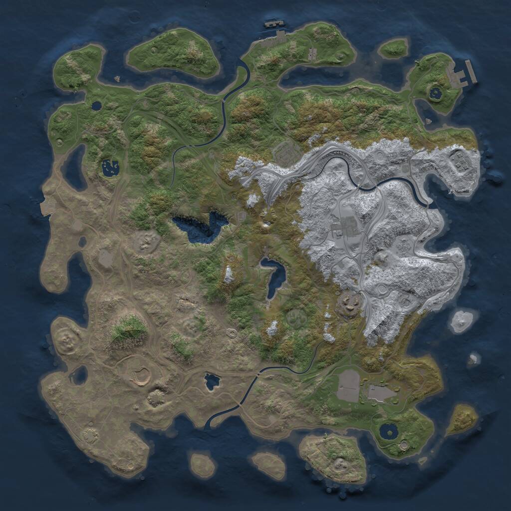 Rust Map: Procedural Map, Size: 4250, Seed: 806466899, 13 Monuments