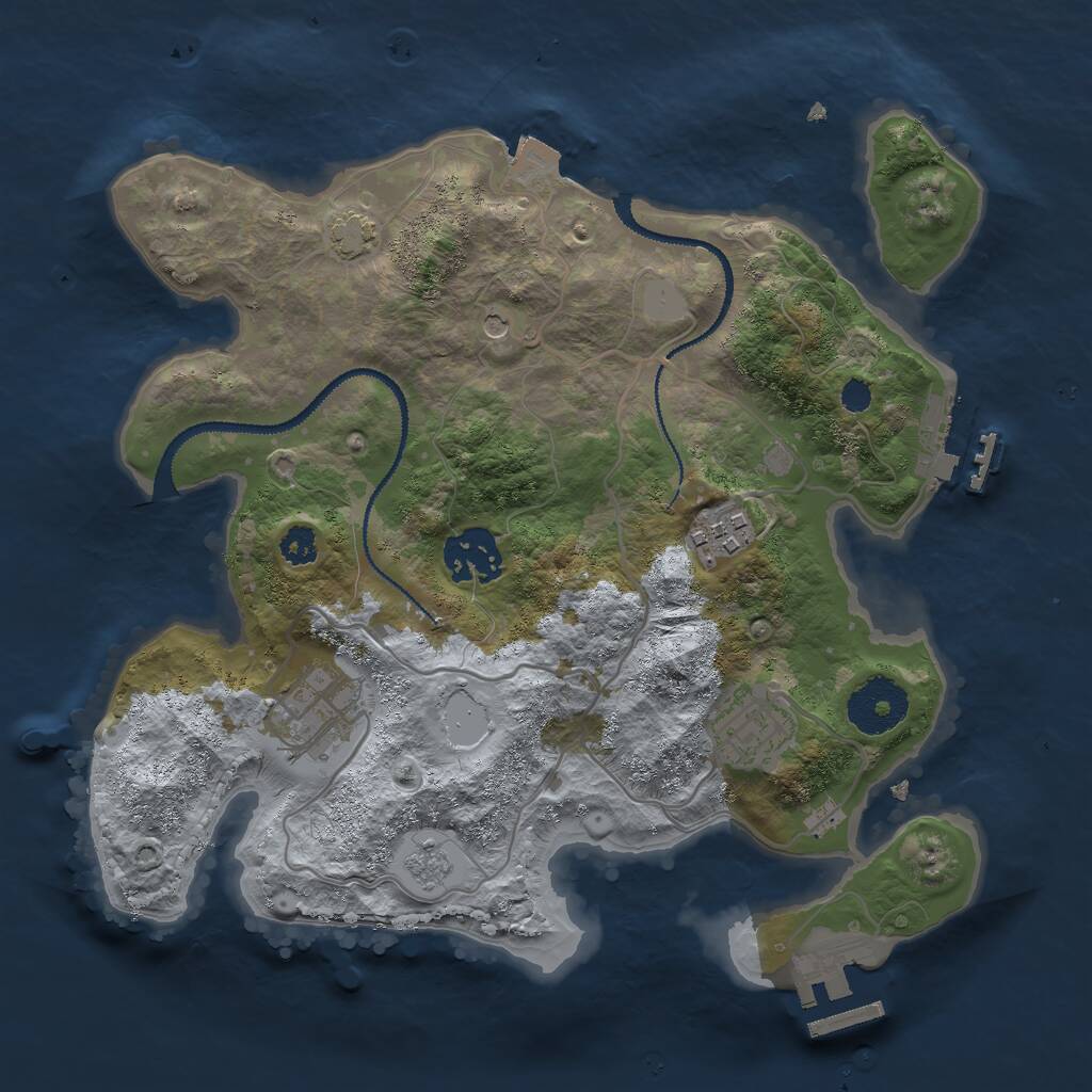 Rust Map: Procedural Map, Size: 2850, Seed: 96368917, 10 Monuments