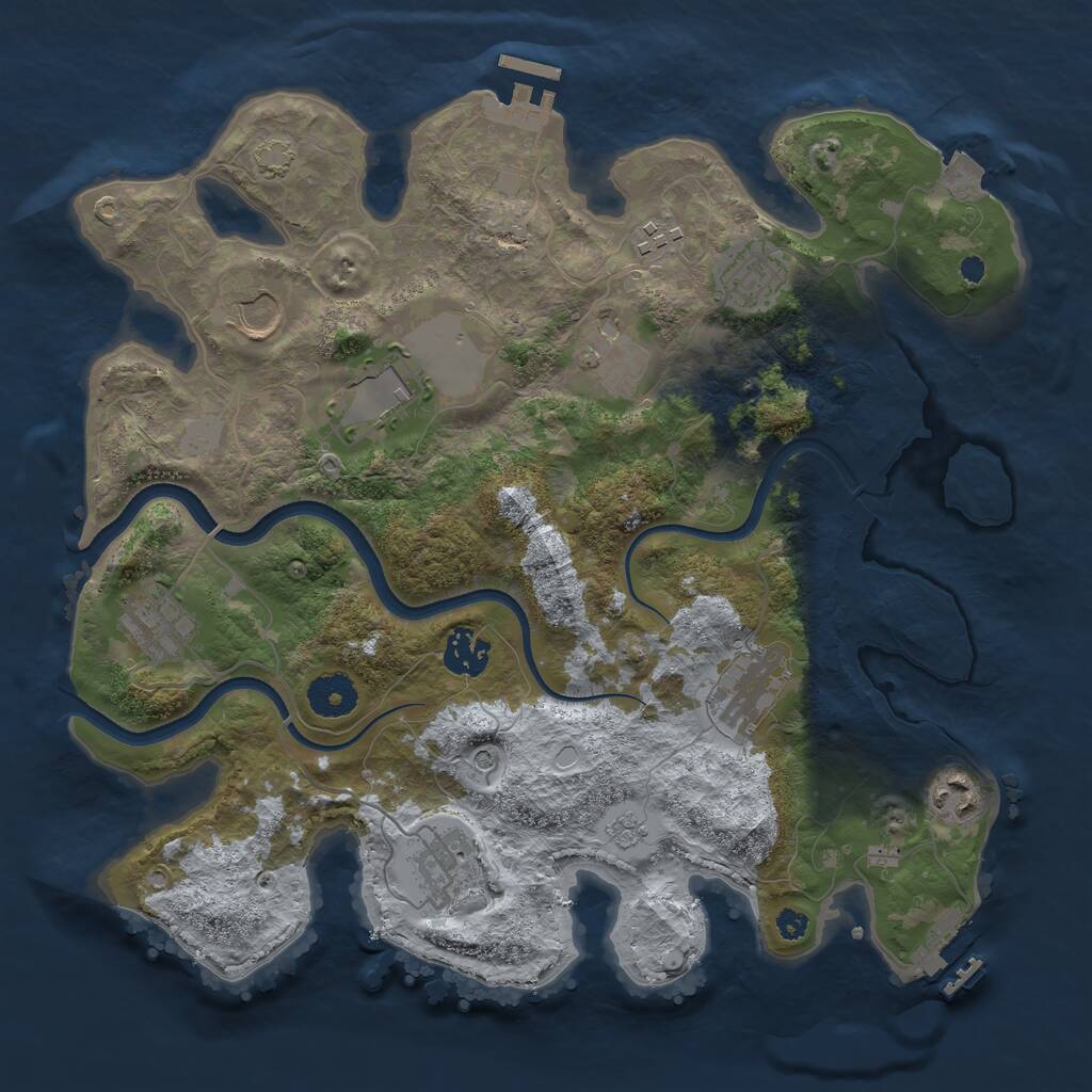 Rust Map: Procedural Map, Size: 3500, Seed: 276206668, 16 Monuments