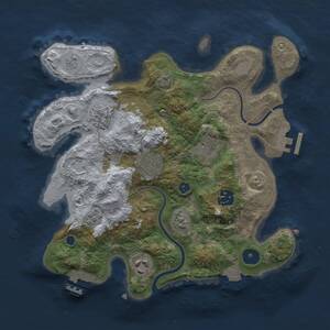 Thumbnail Rust Map: Procedural Map, Size: 3000, Seed: 1651559300, 11 Monuments