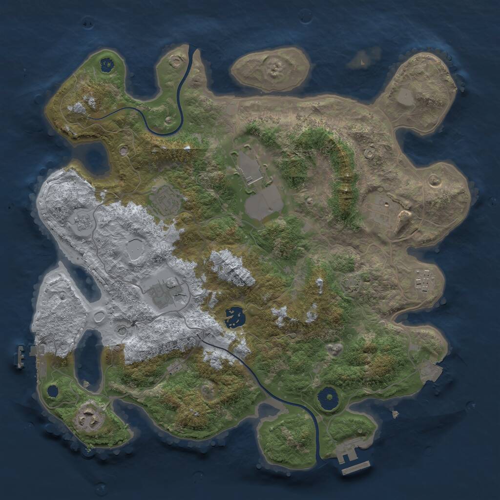 Rust Map: Procedural Map, Size: 3500, Seed: 1387531615, 13 Monuments