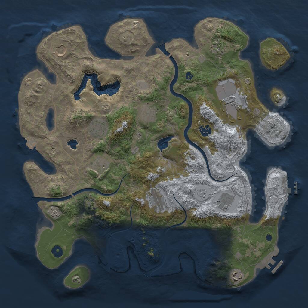 Rust Map: Procedural Map, Size: 4000, Seed: 1423905893, 17 Monuments