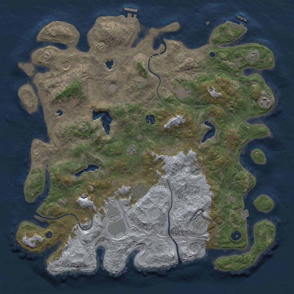 Rust Map: Procedural Map, Size: 4500, Seed: 1356845269, 14 Monuments