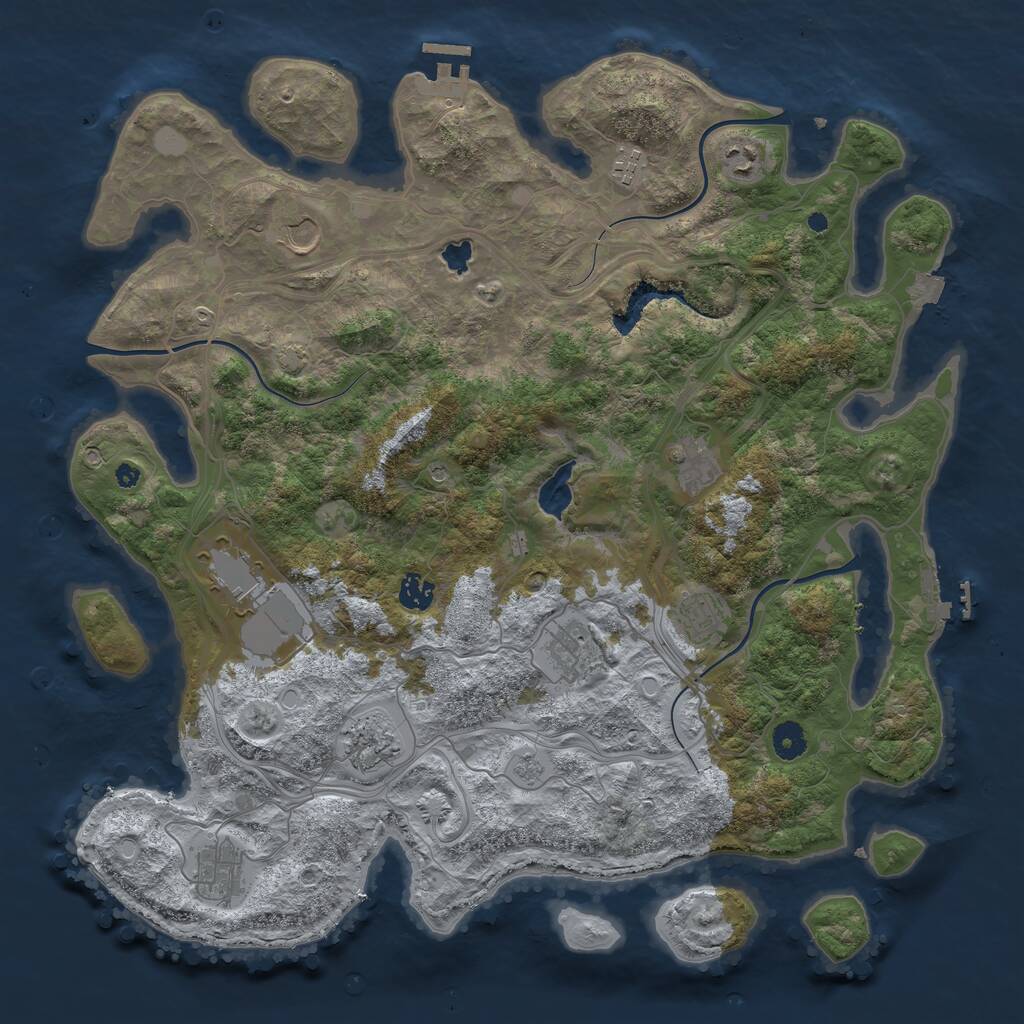 Rust Map: Procedural Map, Size: 4250, Seed: 849244, 16 Monuments