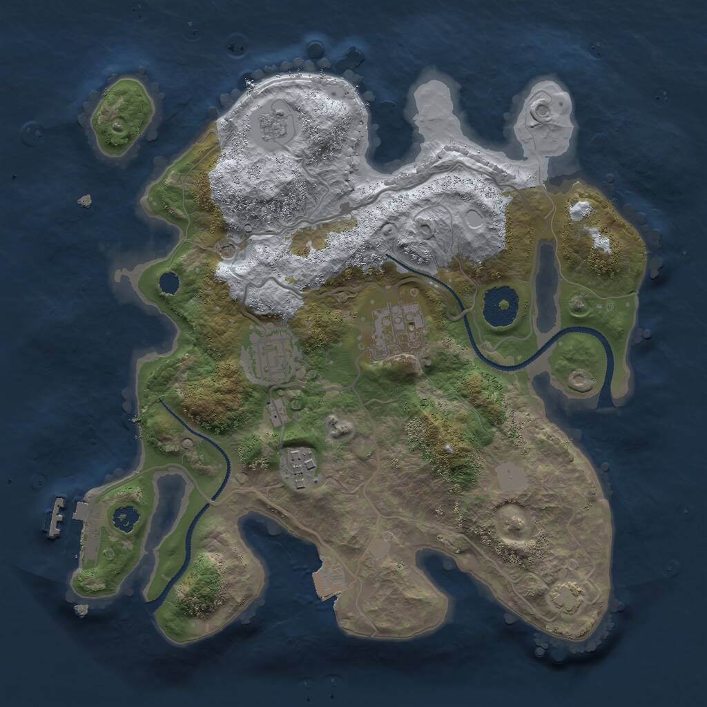 Rust Map: Procedural Map, Size: 2750, Seed: 935281, 8 Monuments