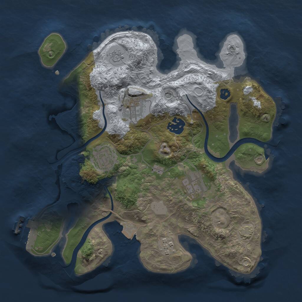 Rust Map: Procedural Map, Size: 2750, Seed: 935281, 10 Monuments