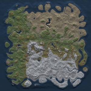 Thumbnail Rust Map: Procedural Map, Size: 6000, Seed: 2082307813, 17 Monuments