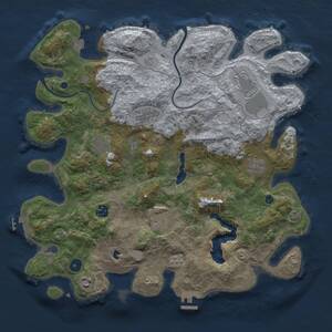 Thumbnail Rust Map: Procedural Map, Size: 4000, Seed: 686359433, 14 Monuments