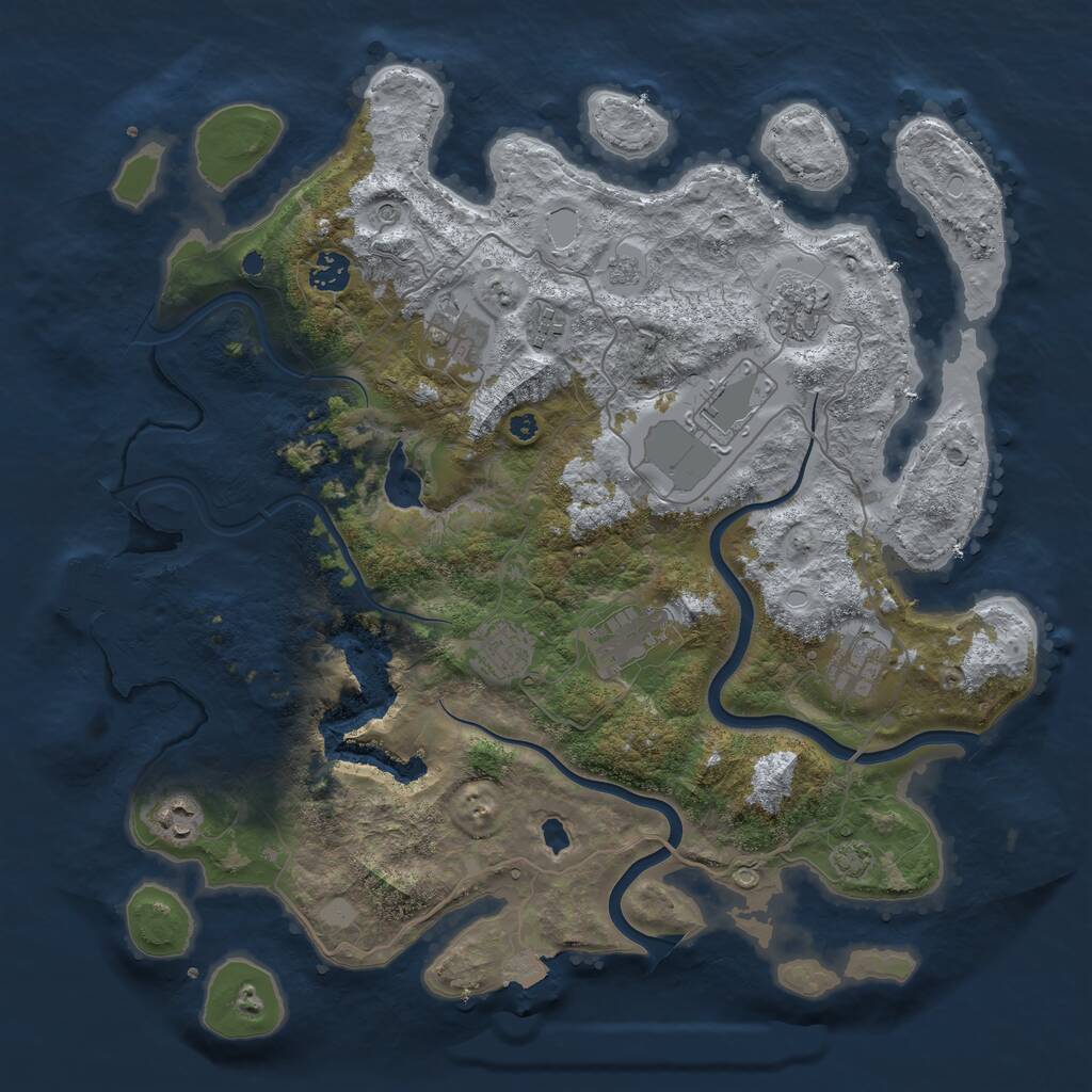 Rust Map: Procedural Map, Size: 4000, Seed: 485854614, 14 Monuments