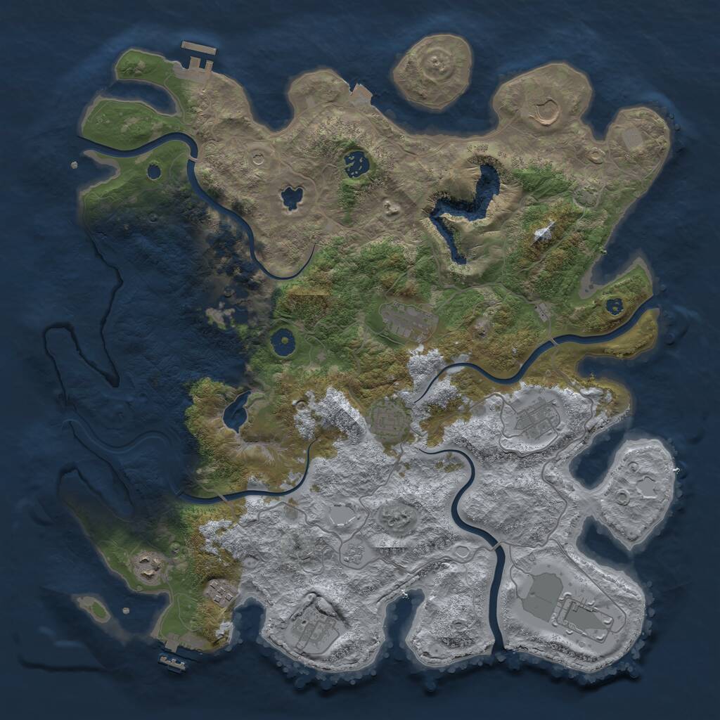 Rust Map: Procedural Map, Size: 4200, Seed: 1003202423, 16 Monuments