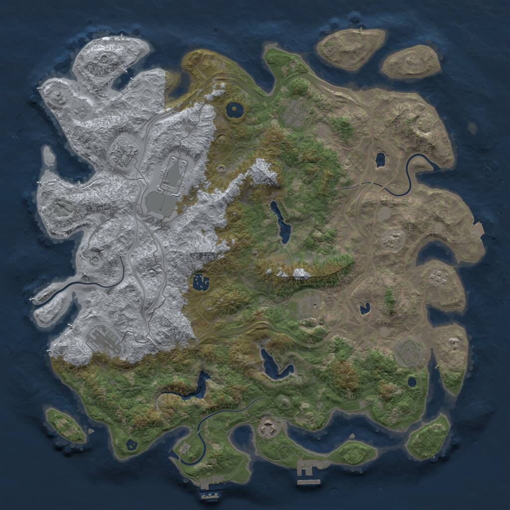 Rust Map: Procedural Map, Size: 4500, Seed: 1832450073, 15 Monuments