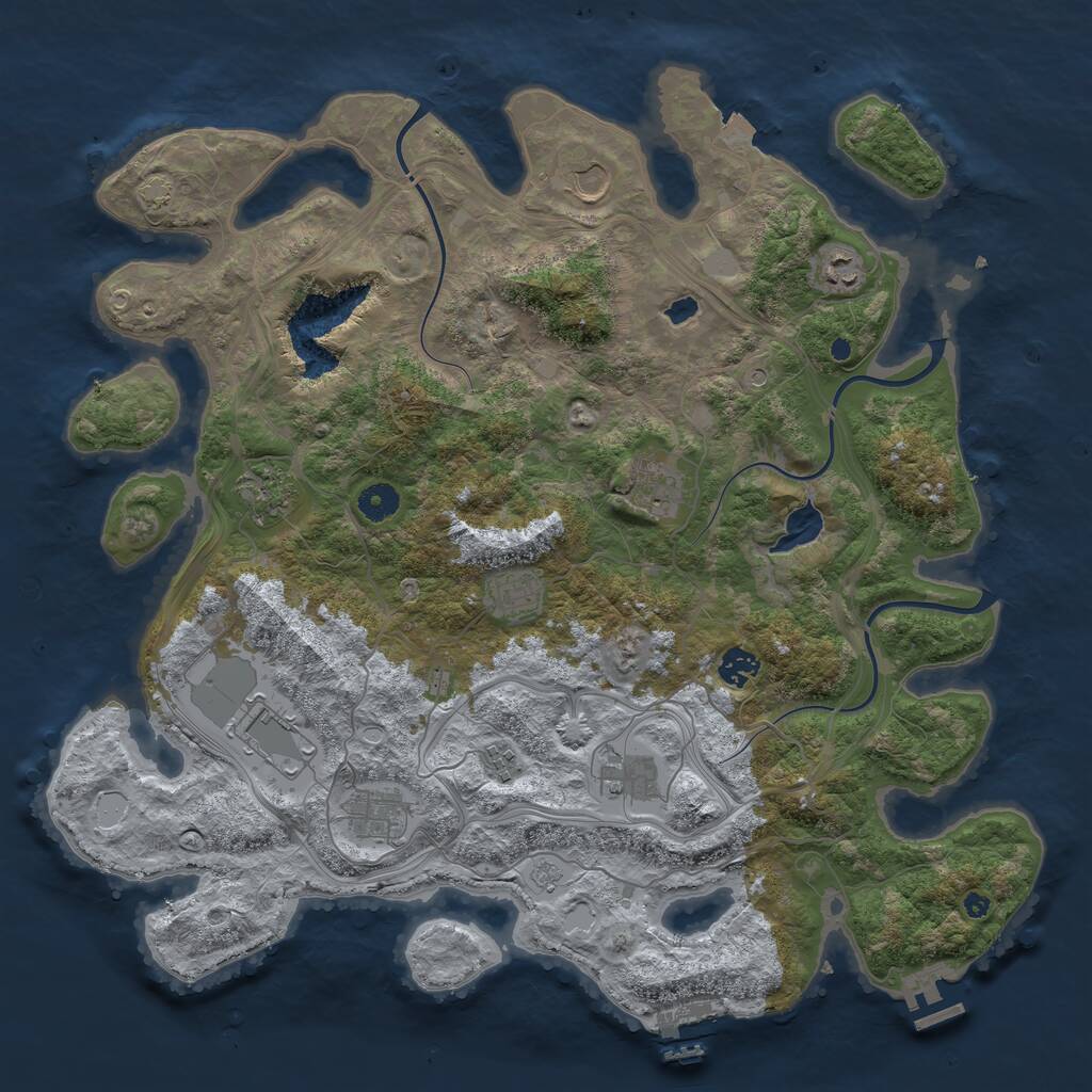 Rust Map: Procedural Map, Size: 4250, Seed: 961240906, 16 Monuments